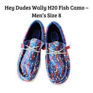 Hey Dude Men’s Fish Camo Slip-On Loafer Shoes Lightweight Casual - 8